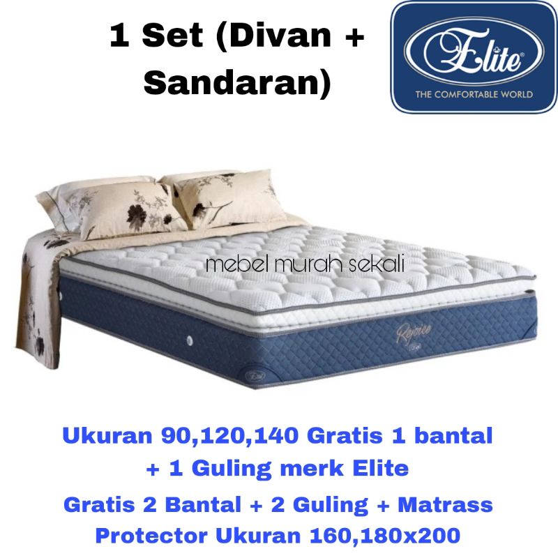 (PROMO) Springbed/Spring bed Elite Rejoice 1 Set (Free Bantal + Guling merk Elite)