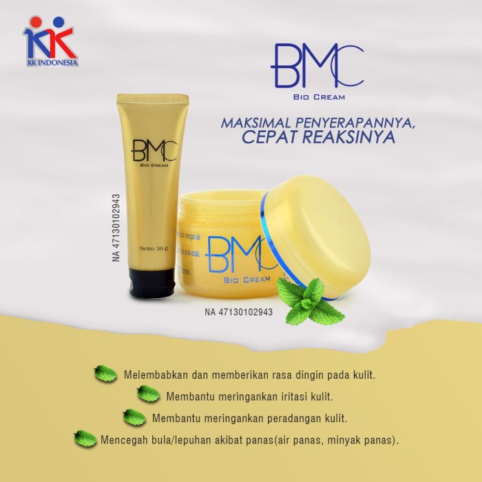 PAKET 3PCS SALEP BMC BIO CREAM 60GR KK / KK INDONESIA / ORI 100% TERMURAH