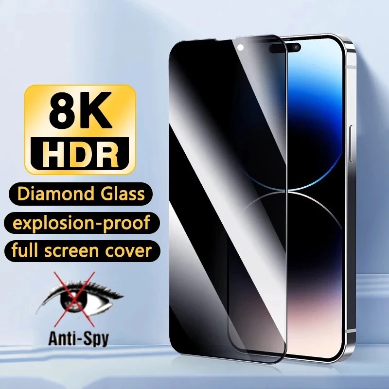 Pelindung Layar Tempered Glass Anti Spy Untuk iPhone 14 Pro Max 11 12 Pro Max 6 6S 7 8 Plus X XR XS Max SE 2020