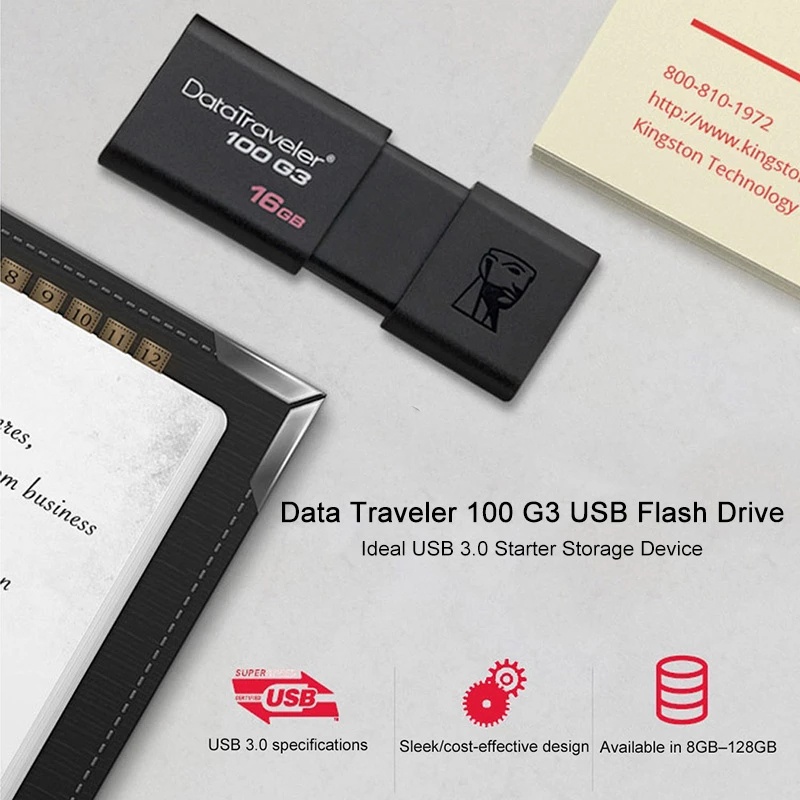 Kingston-pen Drive usb128gb 256gb dt100g3, USB Memory Stick 8gb, 16gb, 32gb 64gb, USB3.0