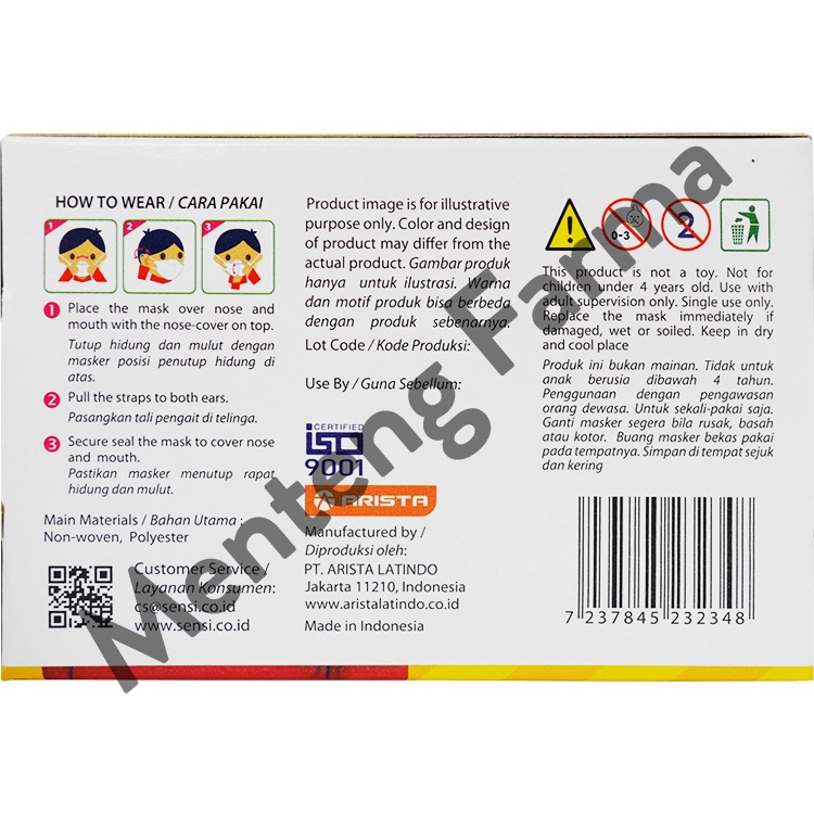 Sensi Kids Mask Duckbill Face Mask Isi 40 Masker