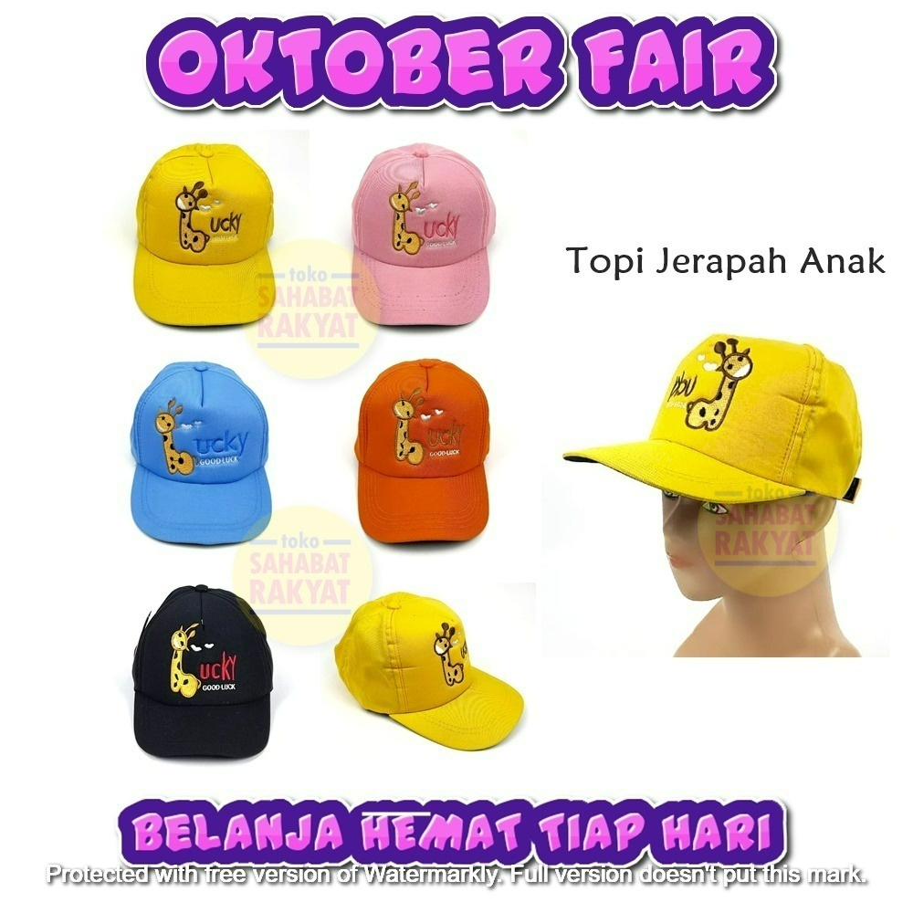 AKH227I Topi Jerapah Lucky Anak/Topi Bordir Anak