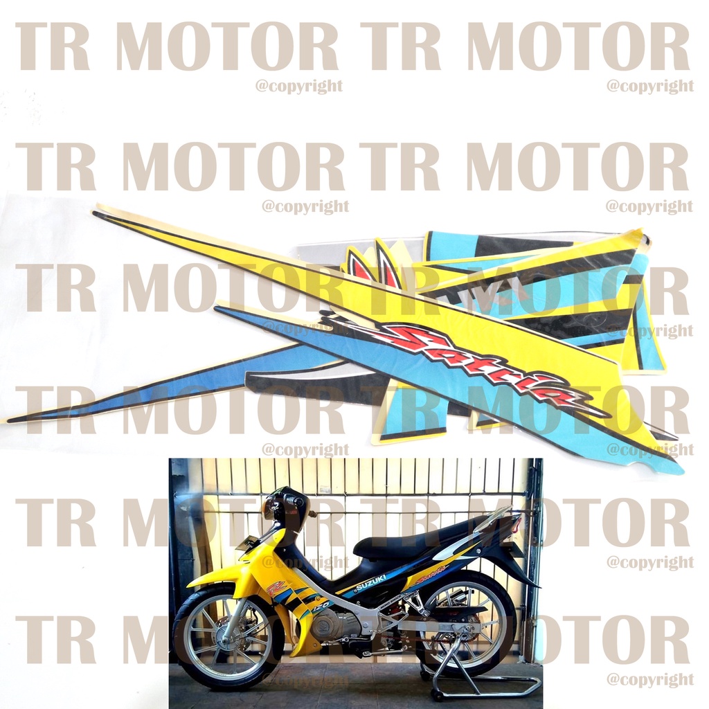 Stiker Motor Satria 2Tak Hiu Malaysia Sticker Striping Lis Full Set Motor