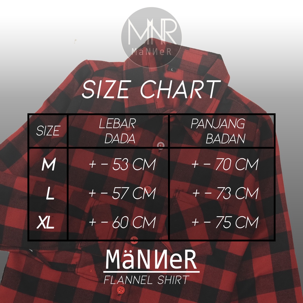 MANNER - Kemeja Flannel Pria Wanita Unisex Kemeja Formal Pria Baju Atasan Kemeja Kantor Casual Formal
