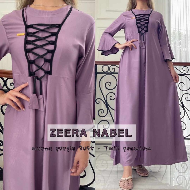 Daster Arab Zeera NABEL Long Dress Gamis Twill Premium