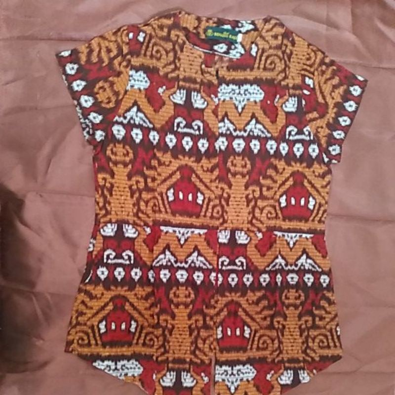Setelan Batik Coklat/Orange Preloved