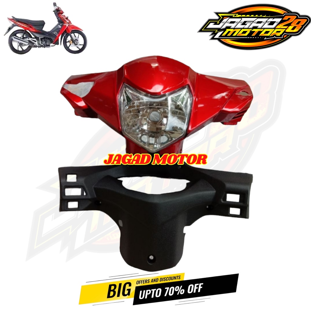 Batok Kepala Depan Belakang Revo Lama Revo Lancip Merah Set Reflektor Lampu Depan / Batok Kepala Depan Belakang  Revo Lama Revo Lancip Merah Plus Reflektor Lampu Depan / Batok Kepala Depan Belakang Revo Lama Revo Lancip Merah Dan Lampu Depan