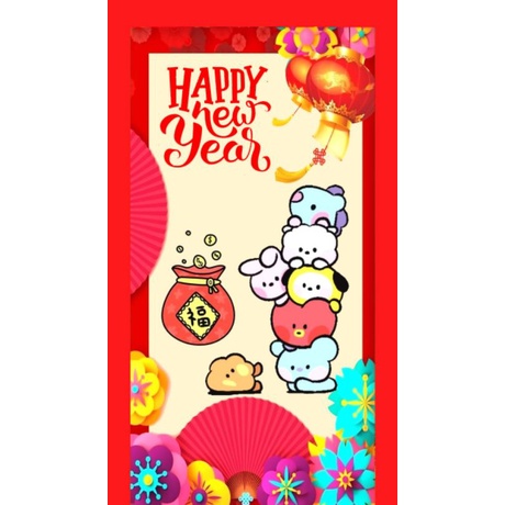 

BT21 2023 Amplop Angpao Envelope IMLEK (panjang) BTS Lucu Cute ~ 02