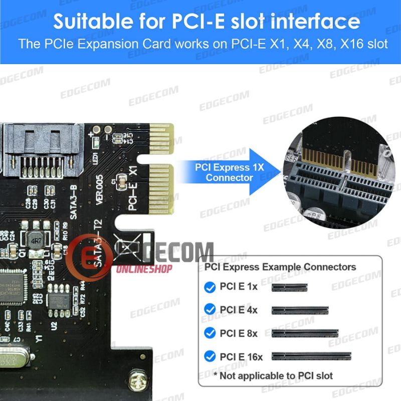 PCIE / PCI EXPRESS SATA III 2 Port Card Adapter