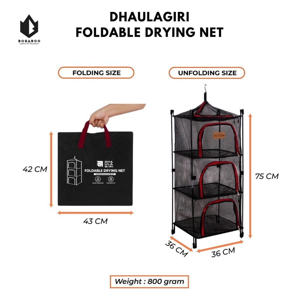 BISA COD Lemari / RAK Lipat DHAULAGIRI - DH FOLDABLE DRYING NET - Almari Lipat Hiking Portable - Rak Ultralight