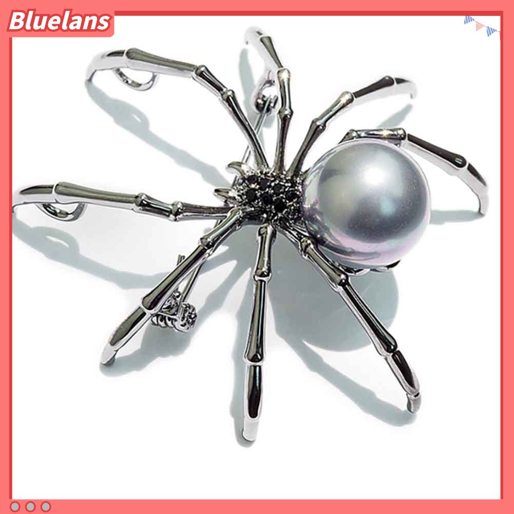 Bluelans Fashion Women Rhinestone Faux Pearl Spider Brooch Pin Corsage Lapel Jewelry Gift