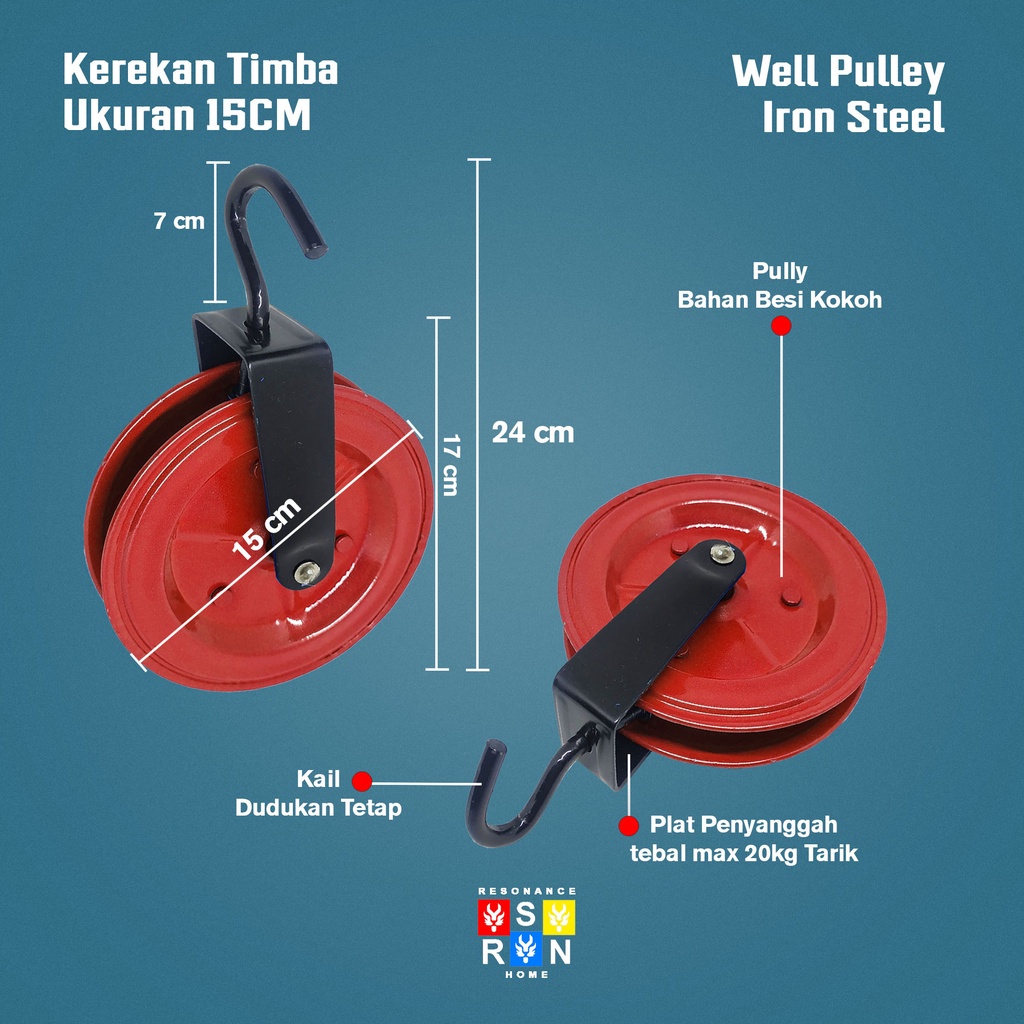 Kerekan Timba Katrol Sumur Besi Resonance Home