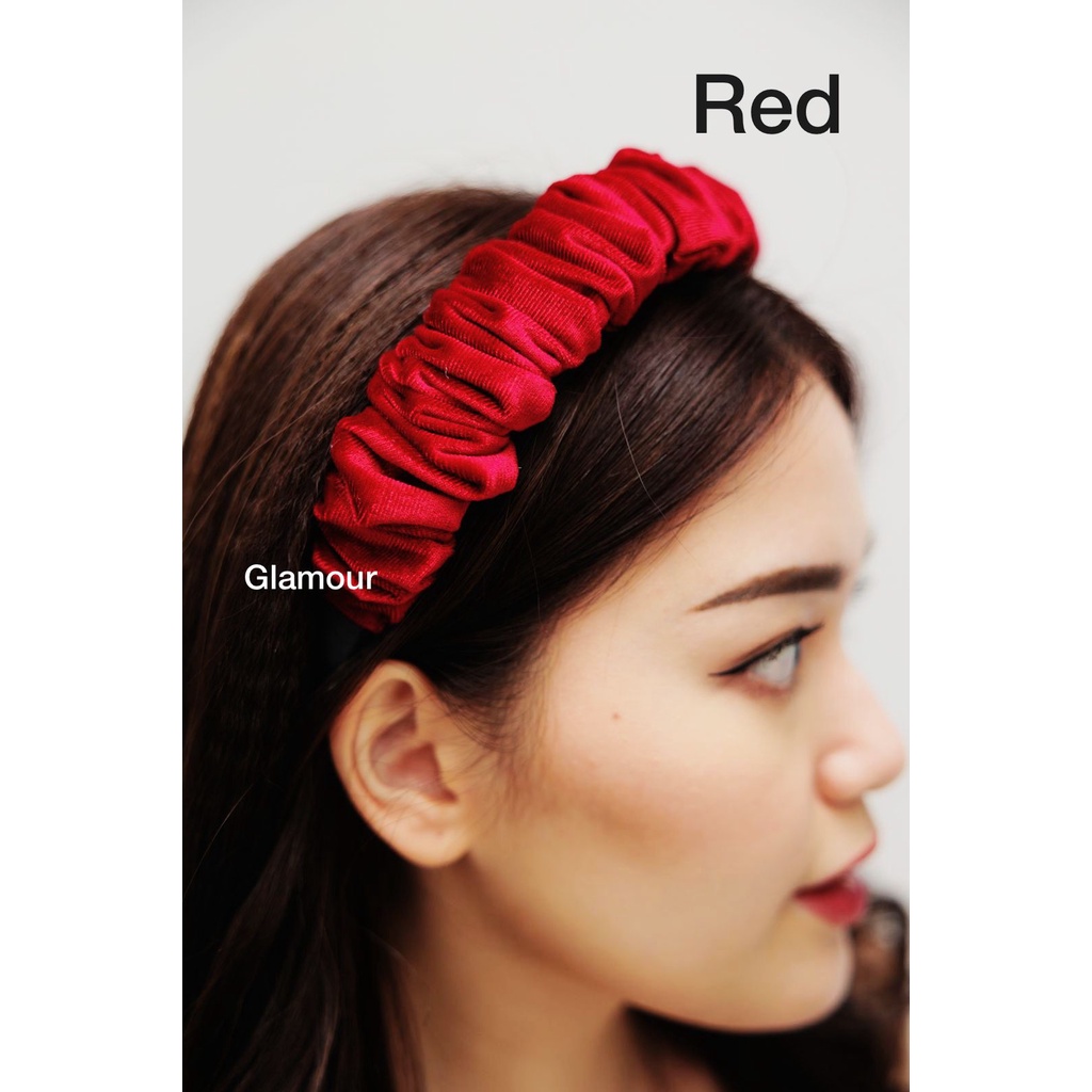 (COD) Headband JADORE import premium/bando scruncie BLUDRU VELVET PREMIUM ORIGINAL