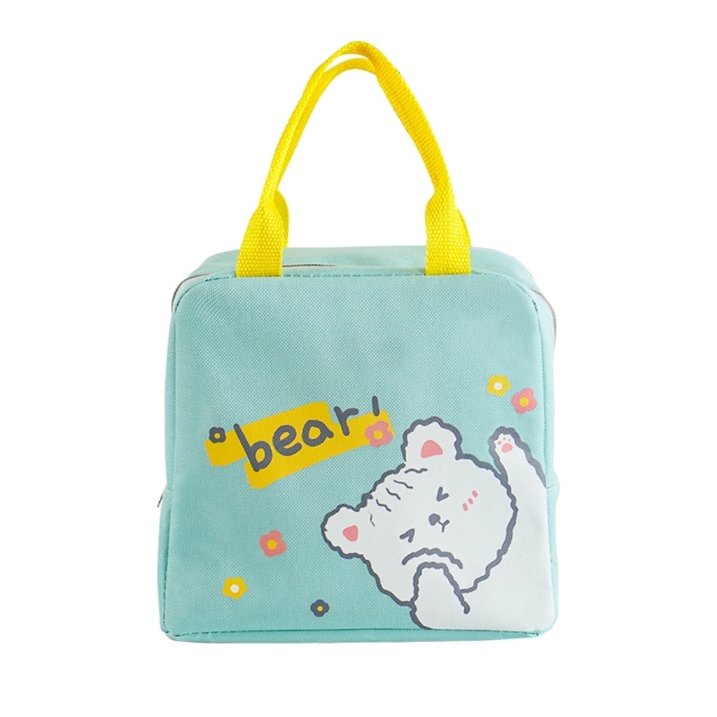 Animal Lunch bag oxford dilengkapi dengan aluminium foil/Tas bekal animal ukuran 22x14x20cm