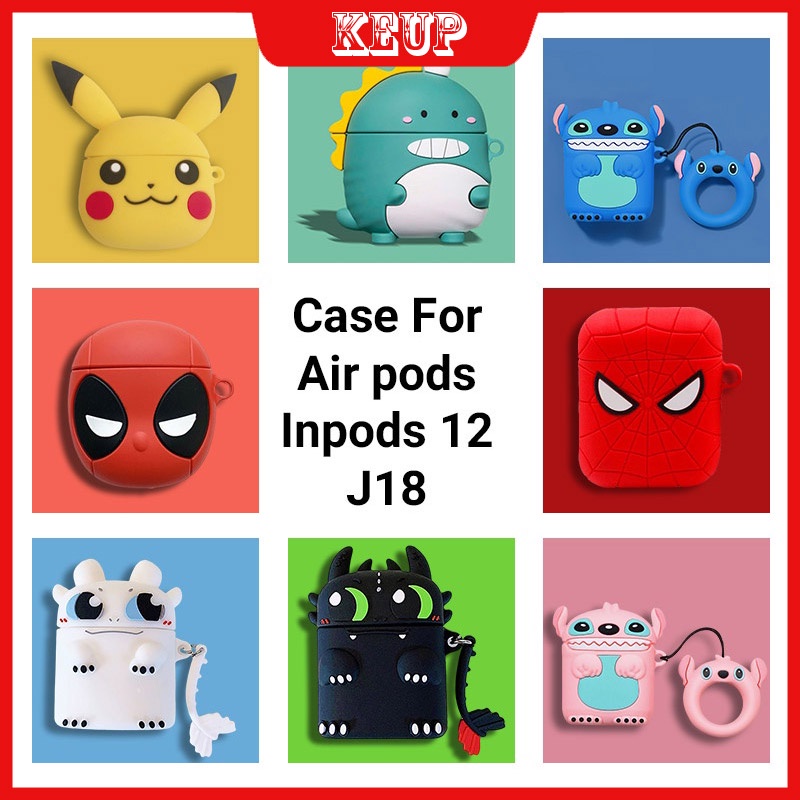 Lengan Pelindung Headset  Inpods 12 Soft Cover Pikachu Lucu Covers Untuk 1/2 Case