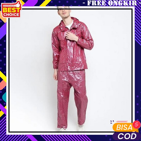 Terbagus.. Jas Hujan Jas Mantel Hujan Pria Dewasa Anti Air Raincoat Outdoor Pria Wanita Import Saku 