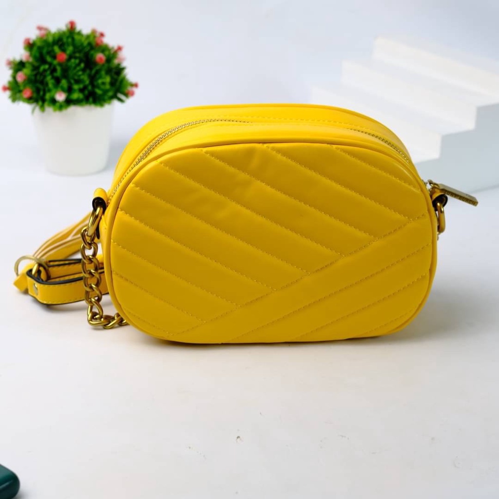 [7.7 Boombastis Sale⚡] - TAS SELEMPANG WANITA TB TB008 OVAL MOTIF CHEVRON RUMBAI SLING GBAG PREMIUM IMPORT