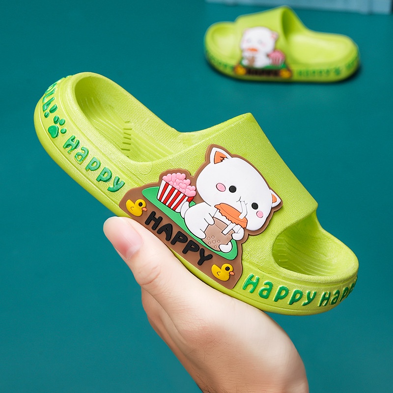 SA-L Sendal / Sandal Anak Eva Lembut Karakter Happy Cat Non Slip 0821