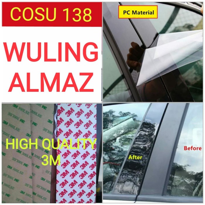 {BEKAS} Stiker Plastik PC Hitam Glossy Pilar exterior Wuling Almaz Murah