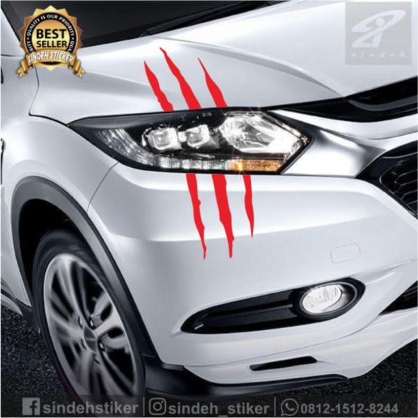 Promo cutting sticker mobil wolverine cakar claw stiker lampu mobil keren Limited