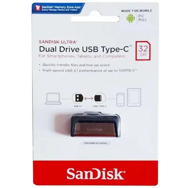 Flashdisk OTG Sandisk Ultra Dual Drive USB Type-C 32GB