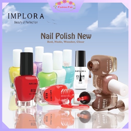 Fashion Fair - Implora Nail Polish NEW Kutek RedClearNudes - Satuan BPOM