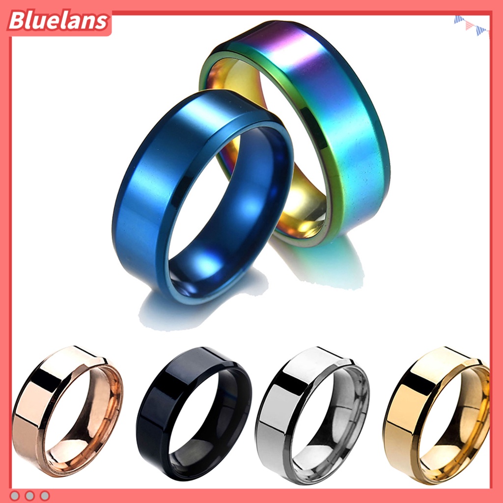 Bluelans 1 Pc Ring Unisex Stainless Steel Mirror Lightweight Finger Ring