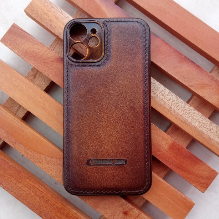 Case Kulit Asli Iphone 12 Mini Free Design Nama & Logo