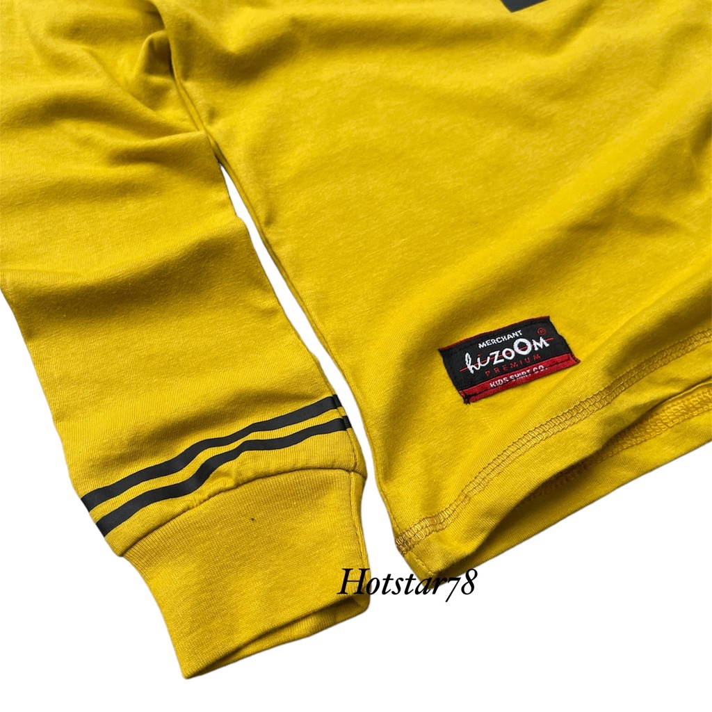 Hizoom Baju Kaos Oblong Anak Laki - Laki &amp; Perempuan Lengan Panjang Usia 1-12 Tahun Bahan Katun