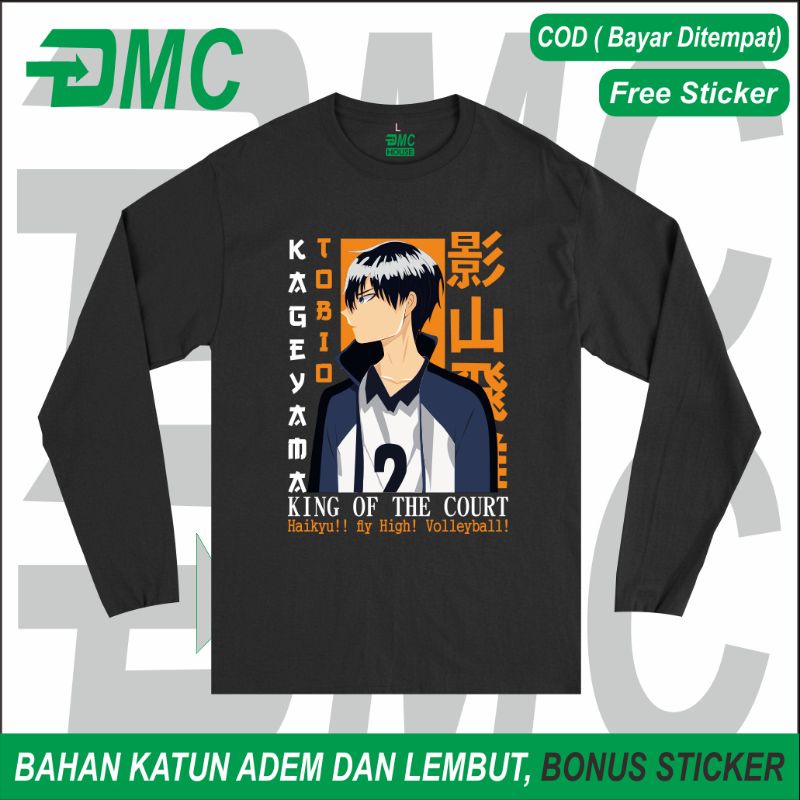 Kaos Baju Anime Tobio Kageyama Haikyuu Lengan Panjang