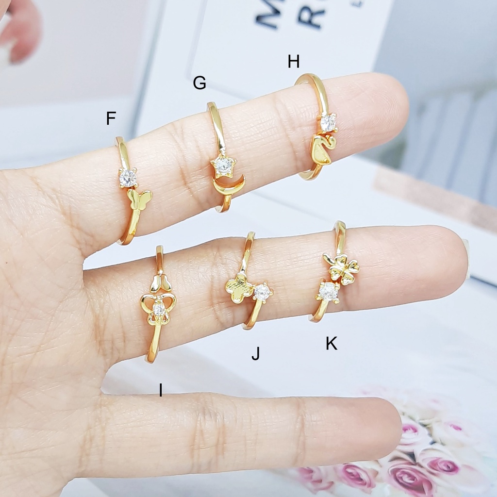 Cincin Wanita RINN Jewelry Ada Model Bukaan Fleksibel Xuping Muat Ukuran 5 6 7 8 - BR451