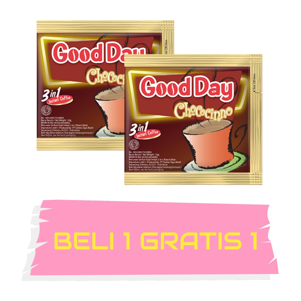 

FLASH SALE....!!!! KOPI GOOD DAY CHOCOCINNO BELI 1 GRATIS 1