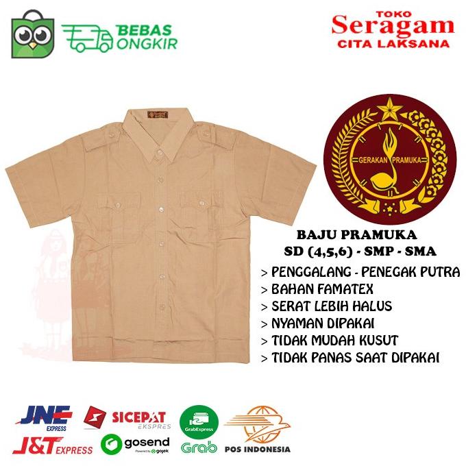 Baju Pramuka Penggalang / Penegak Putra Laki Lengan Pendek Sd Smp Sma