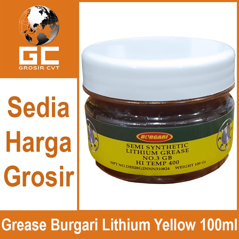 Grease Minyak Gemuk Pelumas Lithium Yellow 90gr Burgari