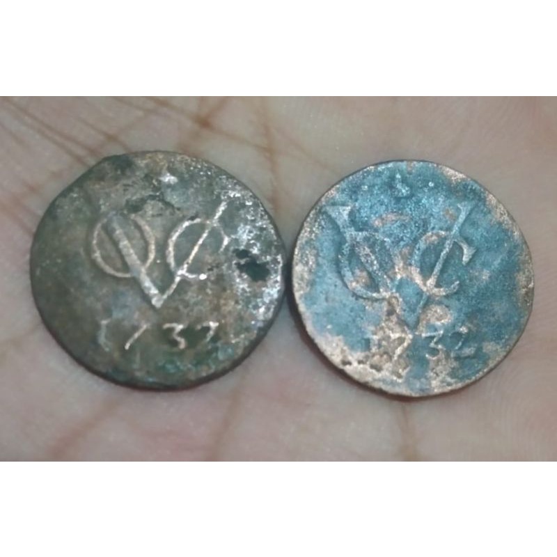 Koin VOC 1 Duit Gelderland 1732 Hill