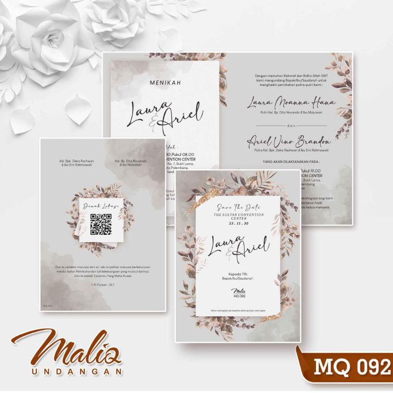 cetak undangan blangko Maliq 092/ mokeup blangko maliq/katalog undangan blangko