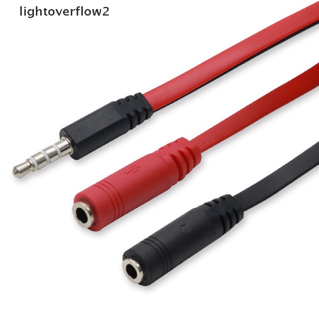 (lightoverflow2) 1pc Kabel Adapter Splitter Jack 3.5mm Male Ke Female Untuk Earphone / Headphone