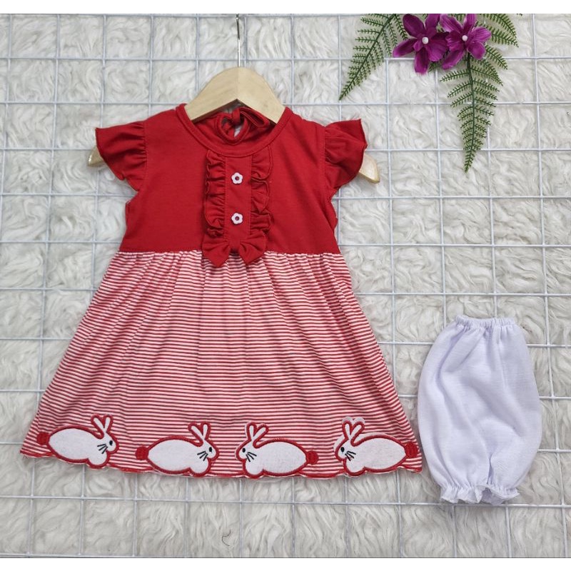 baju bayi perempuan dress Rabbit baby girl