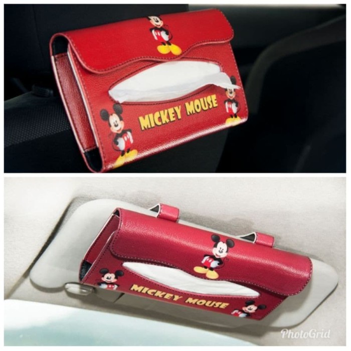 TECHNOZIO Paket Tempat tisu mobil Mickey / Tissue sunvisor mobil