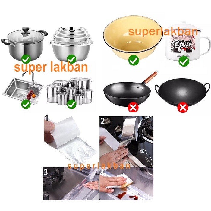 Lakban Aluminium Plester Tambal Panci Knalpot Metal Lainnya Bocor Tahan Panas Cuaca Stiker Alumunium Foil Silver Superlakban