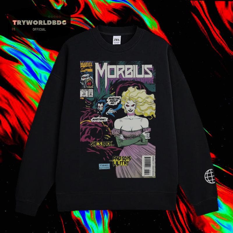 TRYWORLDBDG OFFICIAL "MORBIUS" CREWNECK | SWEATER | HOODIE | MORBIUS COMICS MARVEL