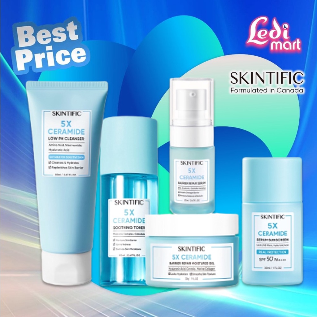 ORIGINAL SKINTIFIC 5X Ceramide Skin Barrier Soothing Toner 20ml ATAU 80ml / Toner Wajah / LEDI MART