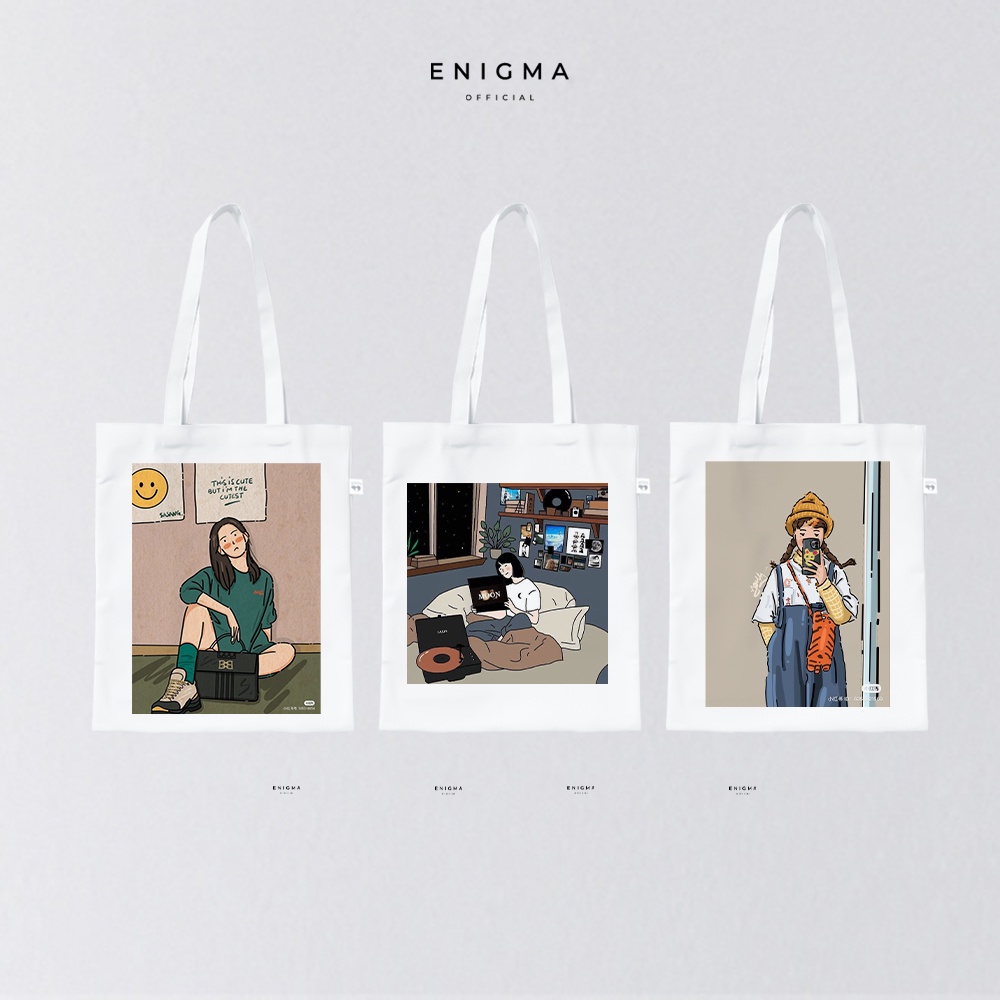 TOTEBAG KANVAS TAS WANITA AESTHETIC ORIGINAL ENIGMA