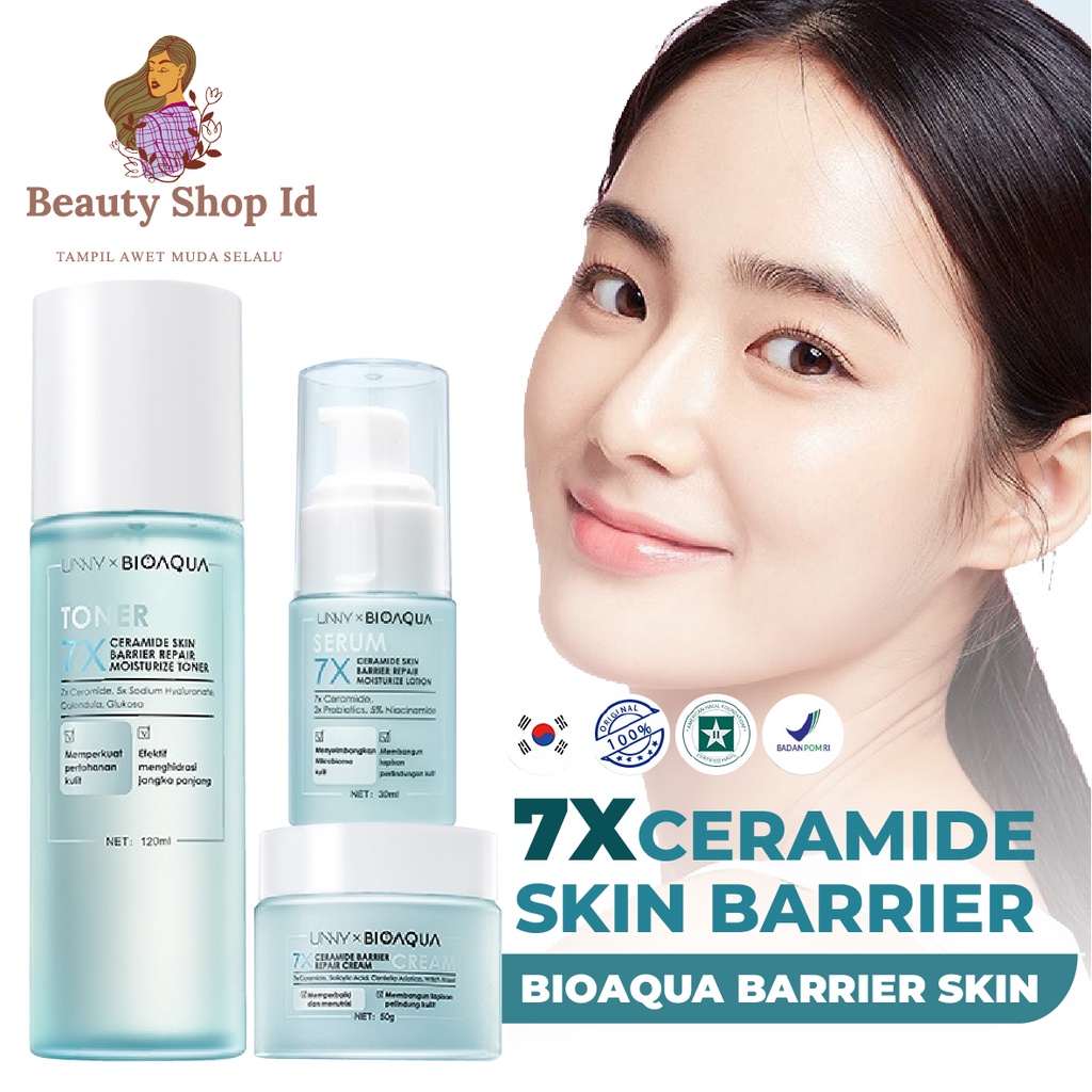 Beauty Jaya - [BPOM] BIOAQUA 7X Ceramide Soothing Toner Skin Barrier Repair Toner 120ml / Cream 50g / Serum 30ml