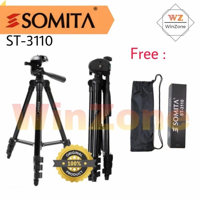 Tripod Tripod SOMITA ST-3110 Kamera Mirrorless / Hp - Tanpa Holder(T7V7) Tripod Bluetooth Tripod Sta