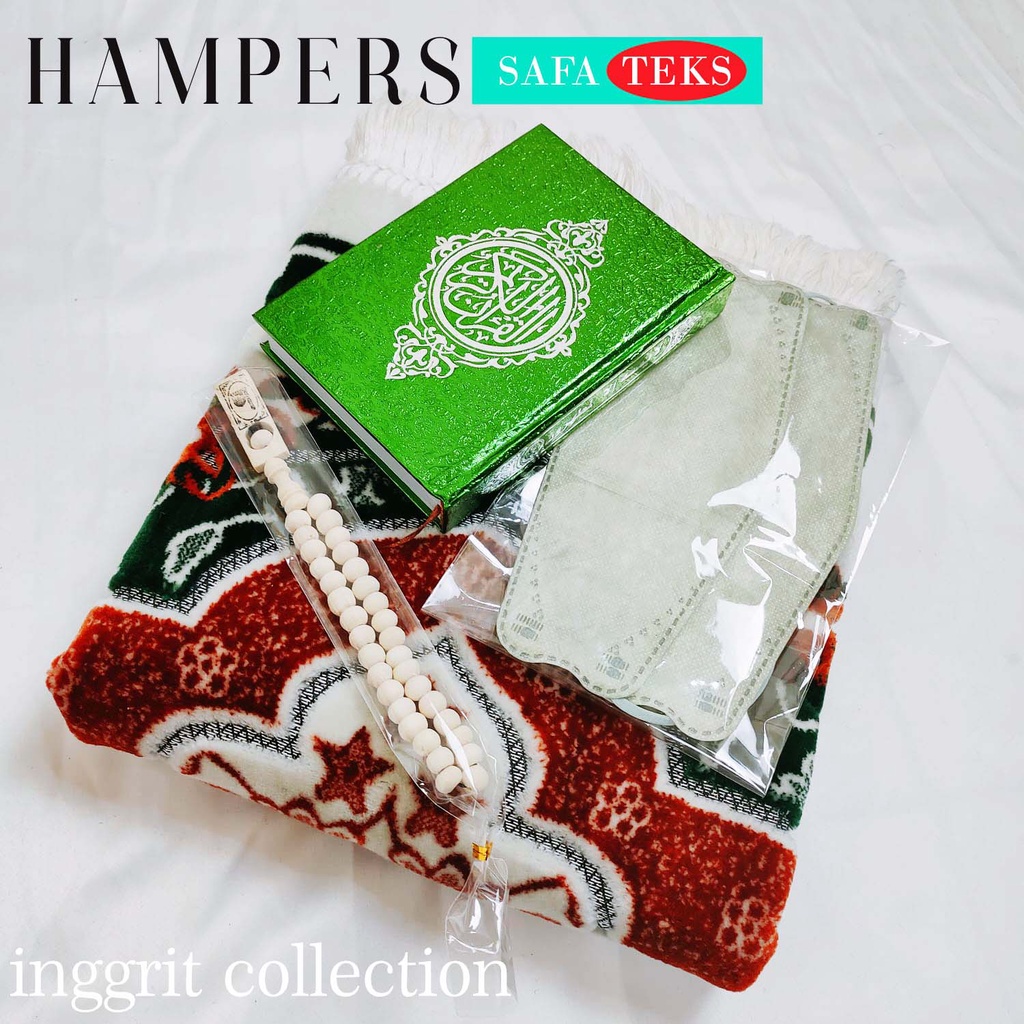 Paket kado sajadah premium SAFATEKS, Sajadah seserahan ,hampers Sajadah Premium