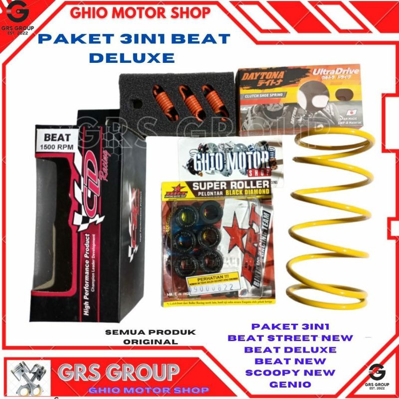 PAKET 3IN1 CVT BEAT DELUXE  BEAT NEW GENIO SCOOPY NEW PRASTIGE BEAT STREET NEW 2020 /TERLARIS PAKET KIRIAN BEAT STREET NEW/BEAT NEW/BEAT DELUXE/GENIO/PAKET KIRIAN BEAT NEW 2020 2021 2022/PAKET KIRIAN SCOPPY NEW ROLLER BRT PER CVT CLD PER KAMPAS GANDA GHIO