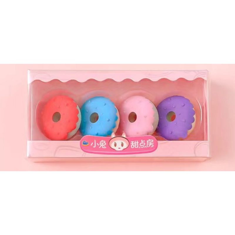 Penghapus Lucu Bentuk Maknana Ice Cream Set Eraser Ins 4pcs Aesthetic