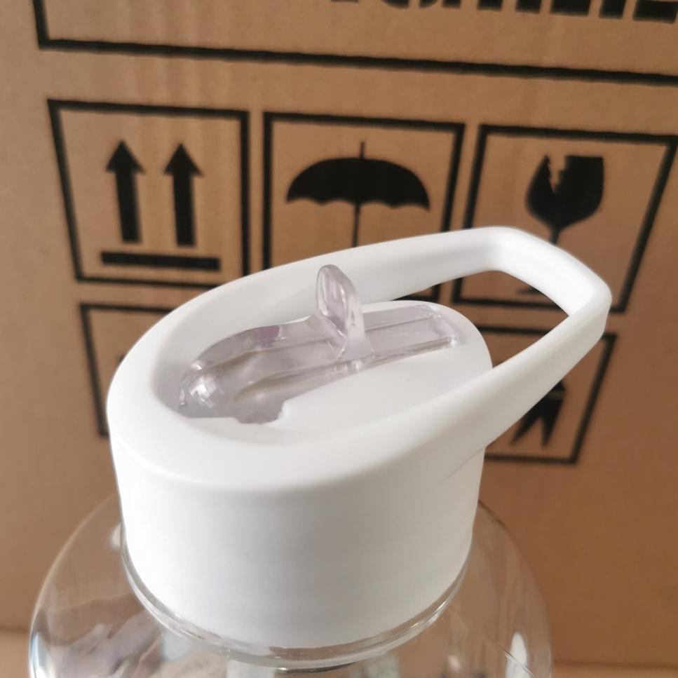 W1N1 Botol Minum Besar 1L aw Tumbler Plik Transparan 1 Liter Sedotan dengan Stiker 1 ML A9G