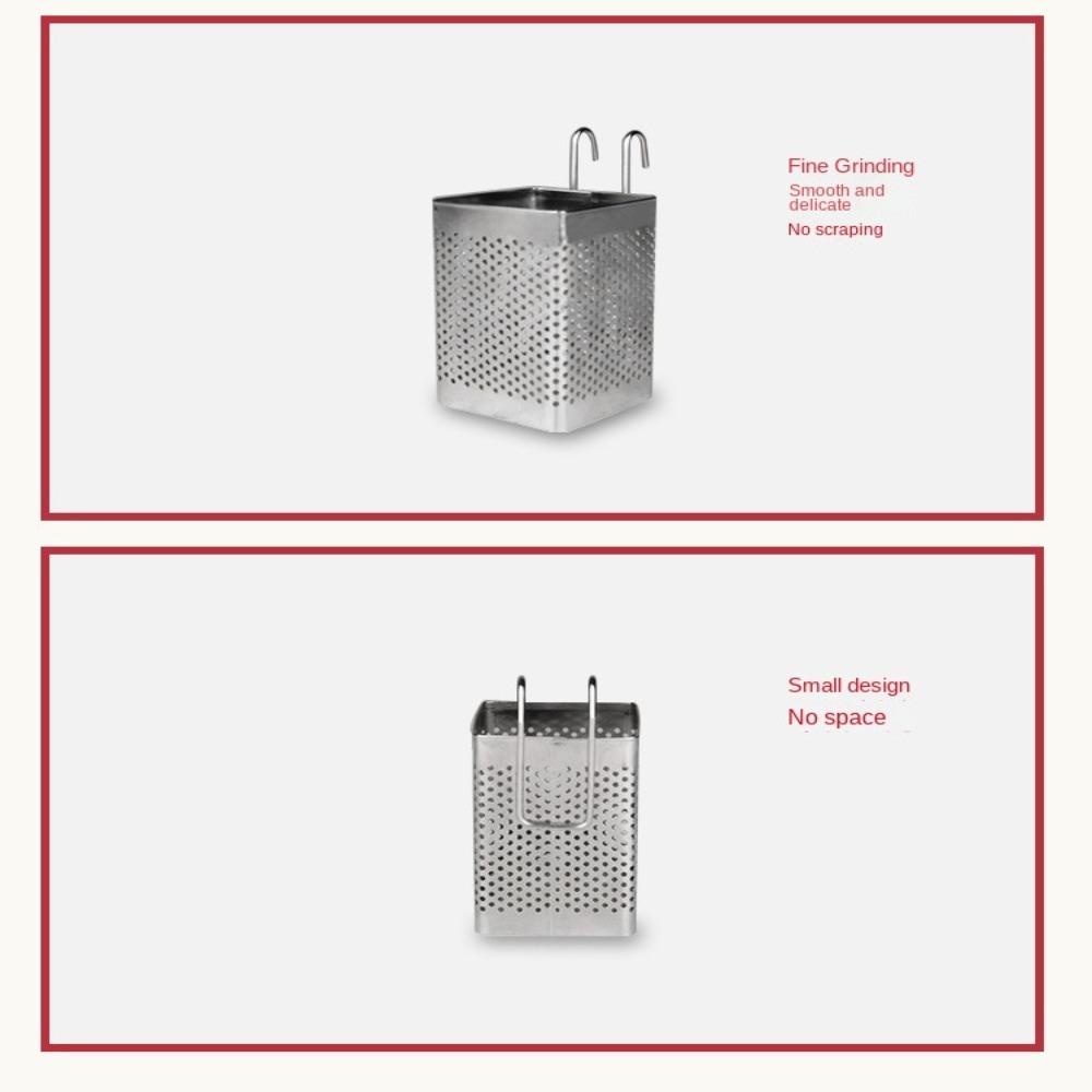 R-FLOWER Tempat Sumpit Stainless Steel Kotak Penyimpanan Persegi Aksesoris Dapur Peralatan Masak Rak Organizer